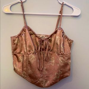 Cute adjustable crop top with butterflies and hearts 🦋🦋❤️